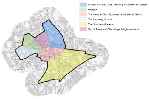Map showing local neighbourhood areas within the City Centre
