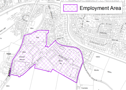 A map showing the location of Silsden employment areas
