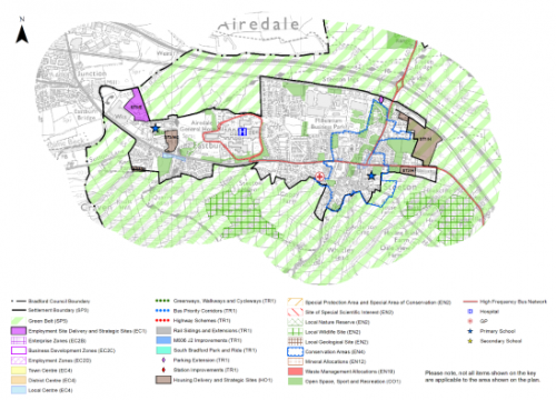 Plan showing proposals in Steeton with Eastburn