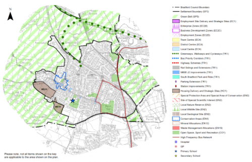 Plan showing proposals in Menston
