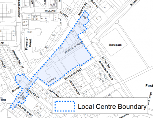 A map indicating the extent of the Local Centre boundary in Denholme