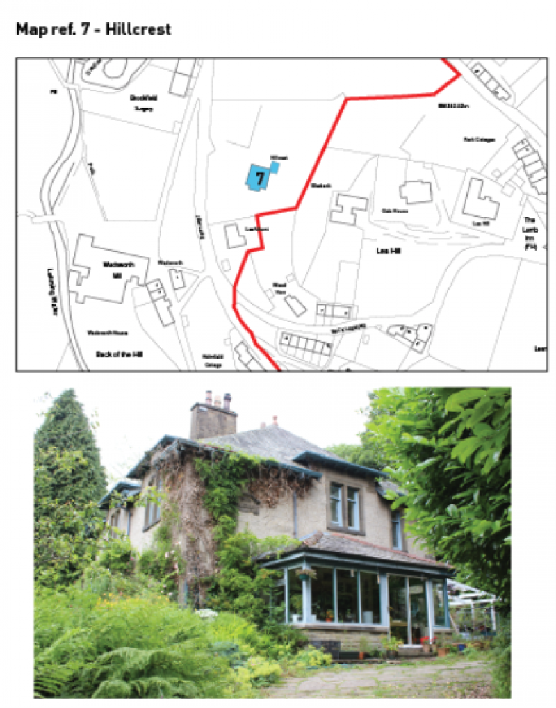 Map showing location of Hillcrest and image of Edwardian style house