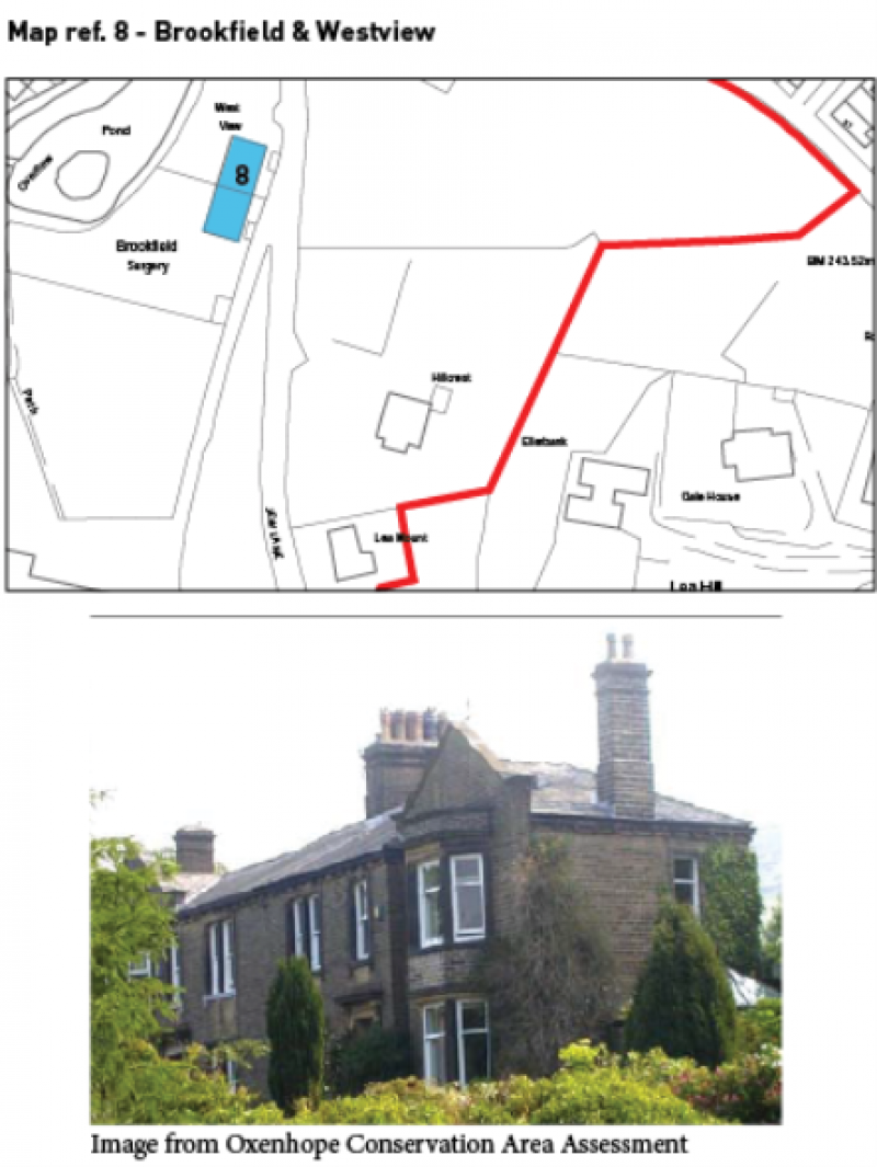 Map showing location of Brookfield and Westview and an image of the houses