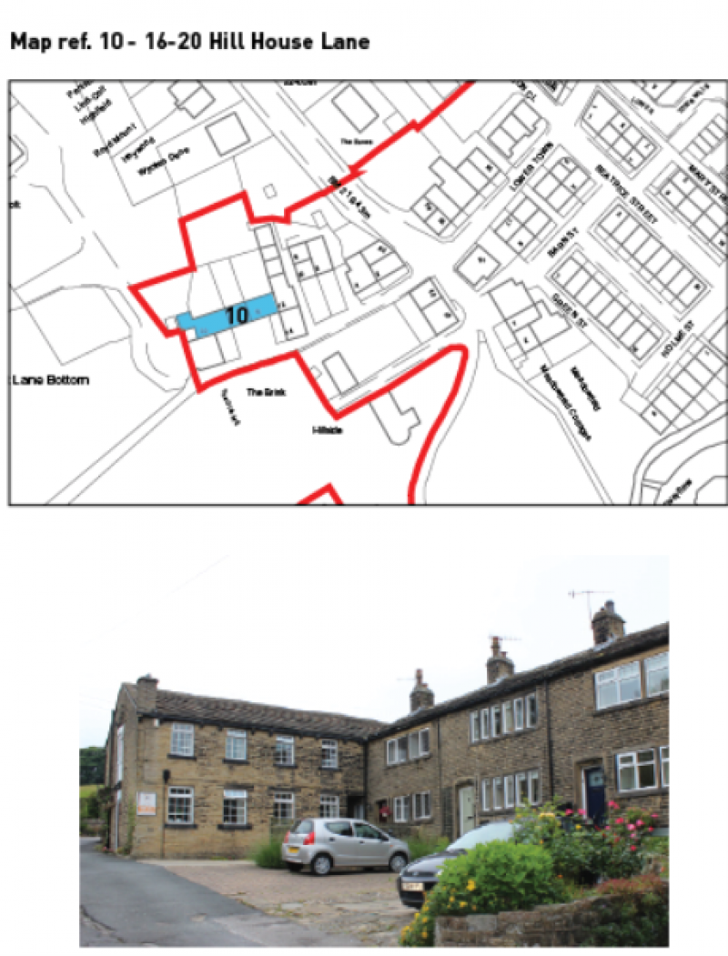 Map of Hill House Lane and image showing Hill House Lane