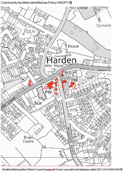 Map 3 Community facilities identified in HNDP13