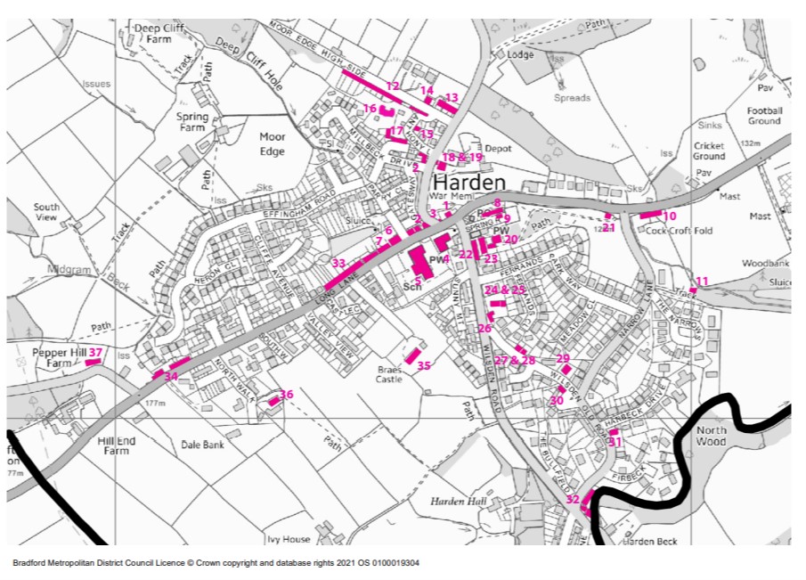 MAP OF LISTED BUILDINGS AND SCHEDULED MONUMENTS