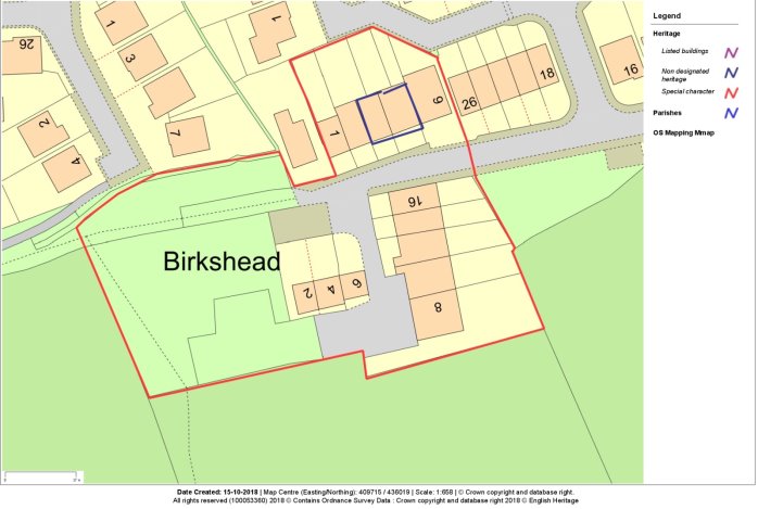A map of Birkshead Special Character Area.