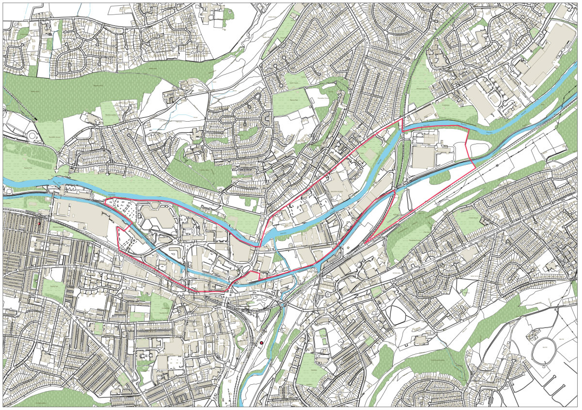 Map of Baildon and Shipley with Shipley  Business Development Zone area boundary highlighted