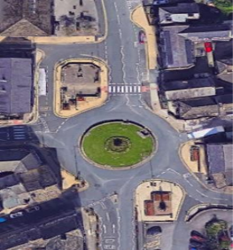 An aerial view of a Baildon  roundabout post mid 1960