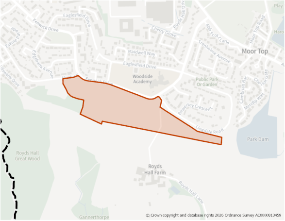 This is a map showing the boundary of housing allocation site H1252