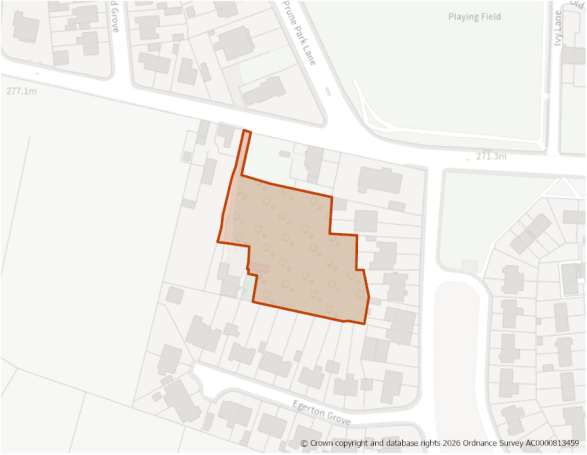 This is a map showing the boundary of housing allocation site H760.
