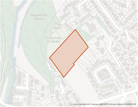 This is a map showing the boundary of housing allocation site H340.