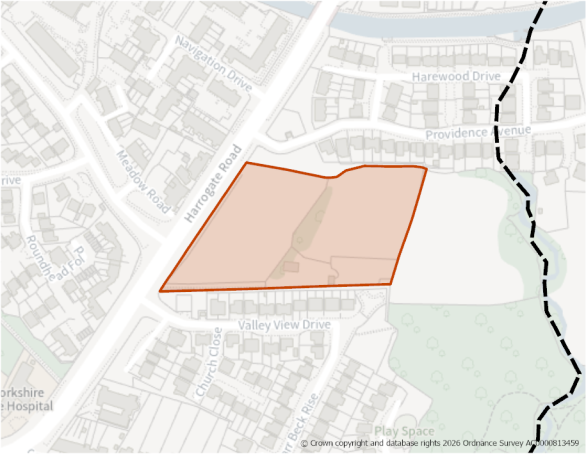 This is a map showing the boundary of housing allocation site H674.