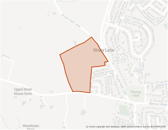 This is a map showing the boundary of housing allocation site H772.