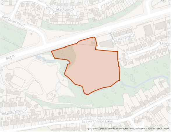 This is a map showing the boundary of housing allocation site H1258