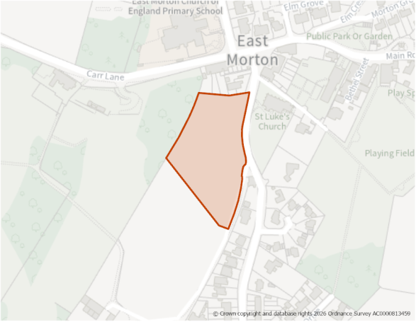 This is a map showing the boundary of housing allocation site H1110.