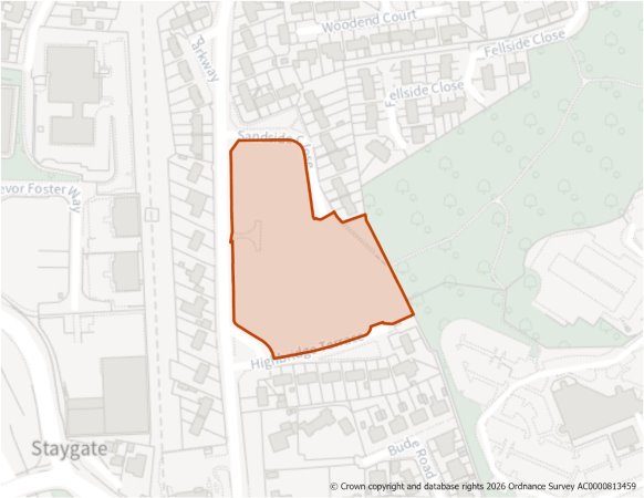 This is a map showing the boundary of housing allocation site H975.