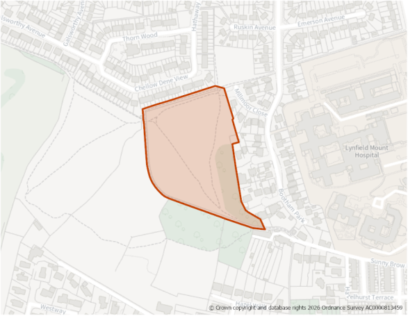 This is a map showing the boundary of housing allocation site H775.