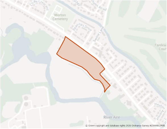 This is a map showing the boundary of housing allocation site H420.