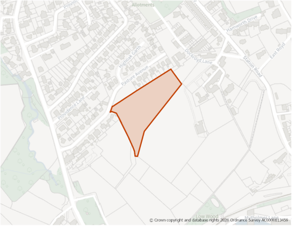 This is a map showing the boundary of housing allocation site H818.