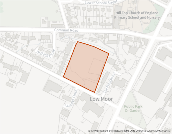 This is a map showing the boundary of housing allocation site H1265