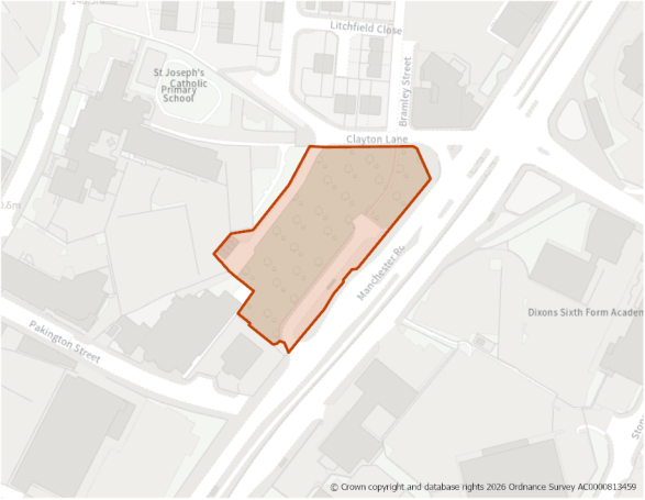 This is a map showing the boundary of housing allocation site H1163.