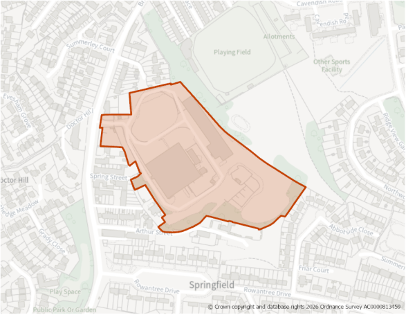 This is a map showing the boundary of housing allocation site H1558.
