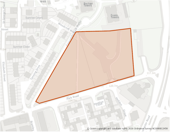 This is a map showing the boundary of housing allocation site H1164.