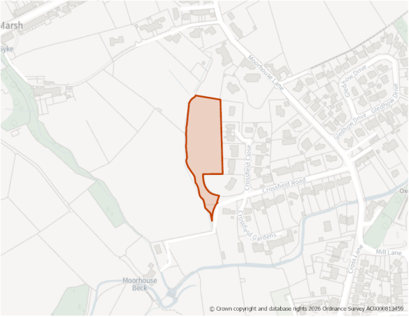 This is a map showing the boundary of housing allocation site H833.