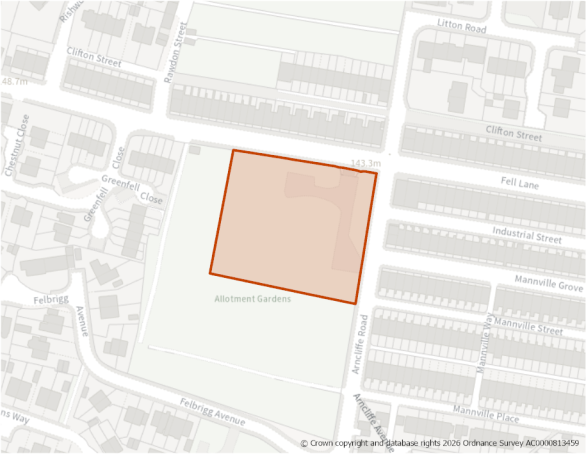 This is a map showing the boundary of housing allocation site H533.