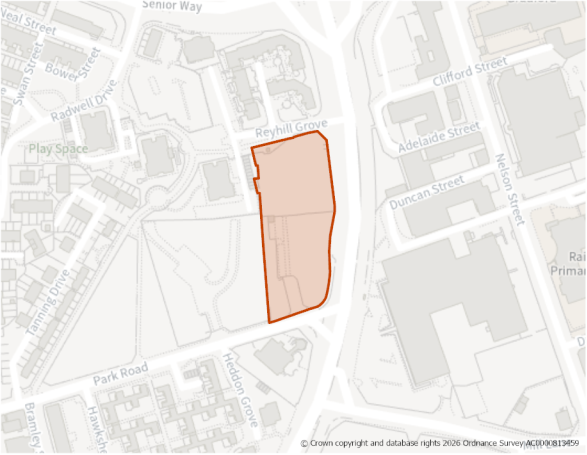 This is a map showing the boundary of housing allocation site H1553.