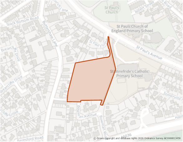 This is a map showing the boundary of housing allocation site H1275