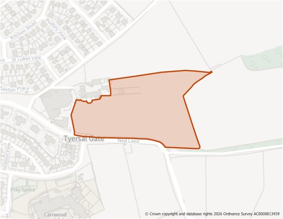 This is a map showing the boundary of housing allocation site H997.