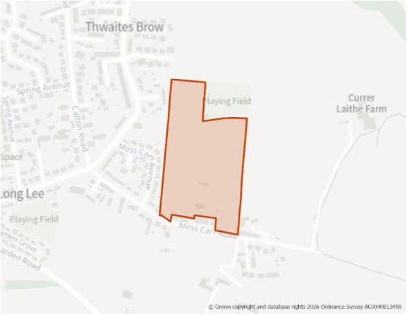 This is a map showing the boundary of housing allocation site H543.
