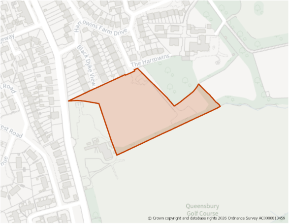 This is a map showing the boundary of housing allocation site H870.
