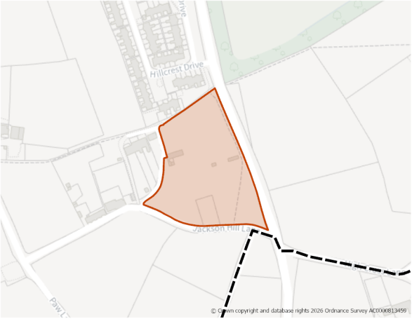 This is a map showing the boundary of housing allocation site H871.