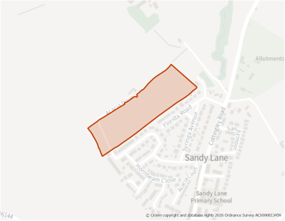 This is a map showing the boundary of housing allocation site H795