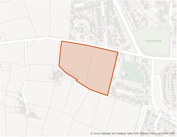 This is a map showing the boundary of housing allocation site H796
