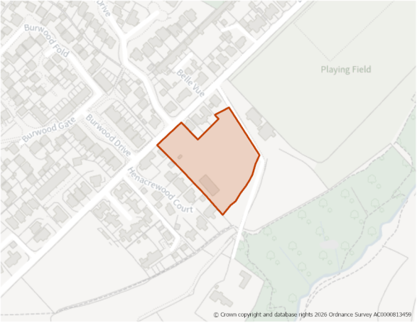 This is a map showing the boundary of housing allocation site H874.