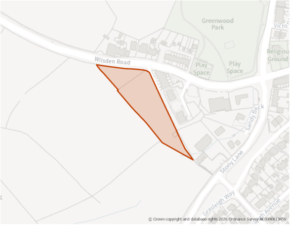 This is a map showing the boundary of housing allocation site H797