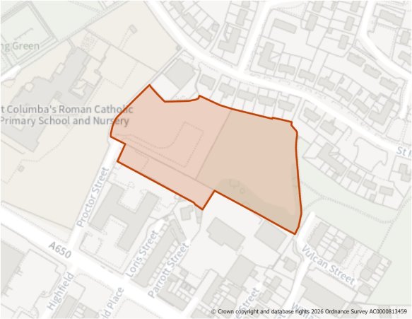 This is a map showing the boundary of housing allocation site H1555.