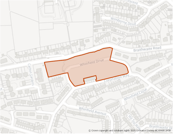 This is a map showing the boundary of housing allocation site H555.
