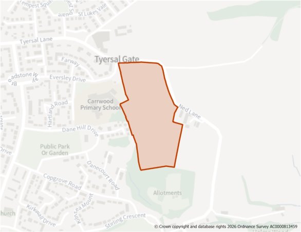This is a map showing the boundary of housing allocation site H1564.