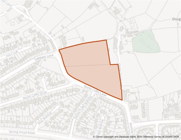 This is a map showing the boundary of housing allocation site H1301.