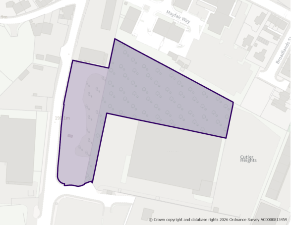This is a map showing the boundary of employment allocation site E55.