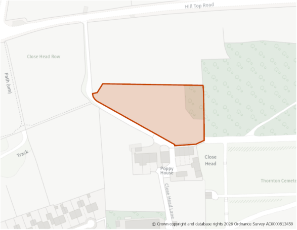 This is a map showing the boundary of housing allocation site H1316.