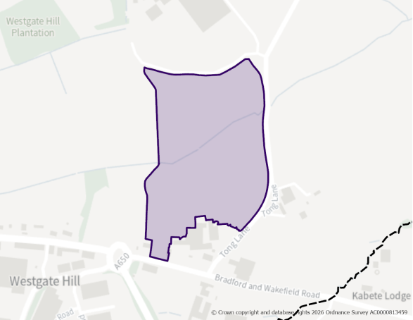 This is a map showing the boundary of employment allocation site E57.