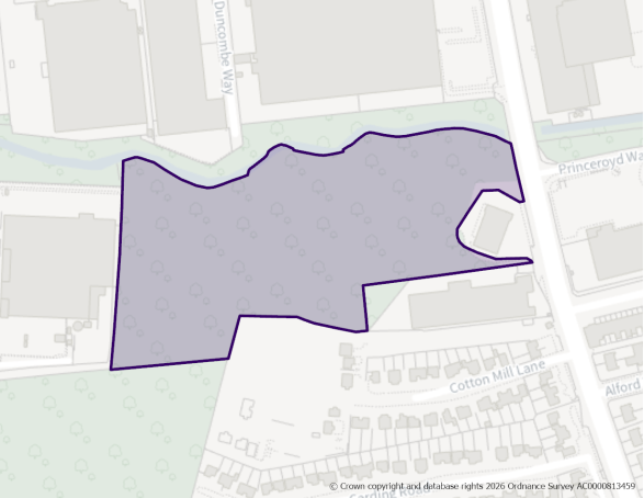 This is a map showing the boundary of employment allocation site E85.
