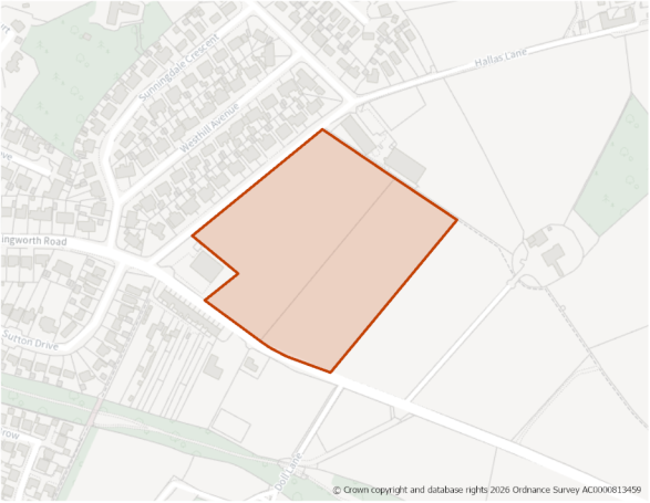 This is a map showing the boundary of housing allocation site H1348