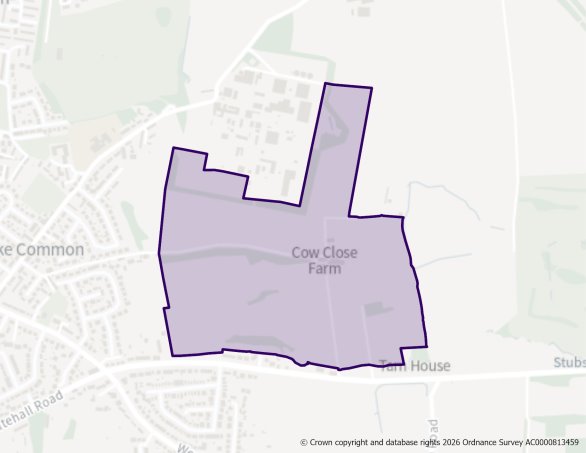 This is a map showing the boundary of allocation site E157